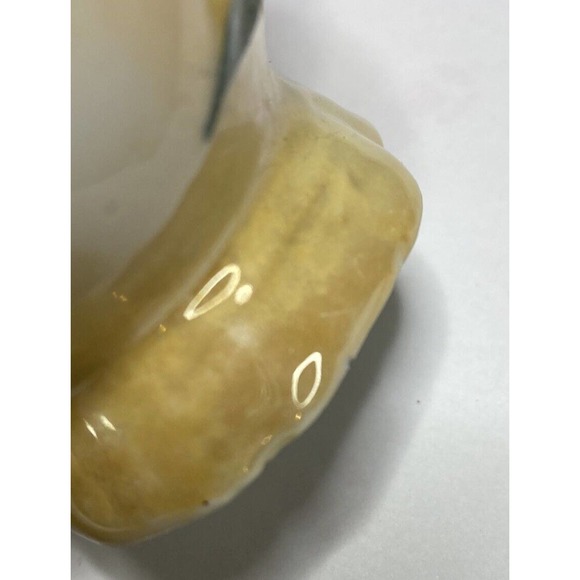 Antique Small Iridescent Two Handled Vase Raised Fruits Leaves Gold G.H. Mumm Co - Picture 5 of 16